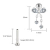 Titanium Bowknot Dangle Chain Flat Back Stud 18G 16G Threadless Push Pin Bow Cartilage Helix Ear Piercing - Image 8