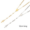 1 Piece Religious 304 Stainless Steel Prayer Beads Rosary Necklace Cross Pendant For Women Jewelry Gifts 52cm(20.5") long - Image 11