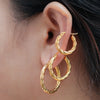 3pair Vintage Twisted Hoop Earrings for Women Gold Plated Stainless Steel Twist Ear Buckle Stackable Circle Hoops Party Jewelry - Image 3