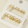 3Pairs Set Stainless Steel Crystal Oval Huggie Hoop Earrings for Women Gold Plated Dangle Hoop Earring Punk Jewelry - Image 9