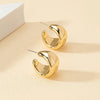 Gold Color Round Chunky Earrings for Women Lightweight Smooth Metal Open Thick Hoops Jewelry - Image 5