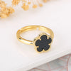 9-Color Minimalist Shell Stone Plant Flower Ring With Adjustable Opening For Women's Temperament Clover - Image 1