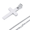 Stainless Steel Cross Pendant Necklace for Men with Rope Cuban or Box Chain - Image 3