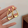 Minimalism Retro Geometry Hollowed-out Teardrop Shape Dangle Earrings for Women Korean Temperament Jewelry Accessories Gifts - Image 3