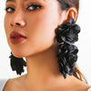 4 Colors Exaggerated Big Fluffy Fabric Flower Petal Drop Earrings for Women Elegant Earring Wed Bridal Accessories - Image 1