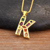Inlaid Colorful Zircon A-Z Letters Pendant Necklace Name Initials Alphabet For Women Accessories Gifts - Image 30