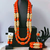 32inches 2Layers orange artifinal nigerian coral bead jewelry set wedding - Image 6