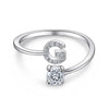 Silver Initial Rings for Women Girls, Adjustable Initial Rings Cubic Zirconia Stackable Alphabet Letter Rings Gift - Image 23