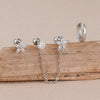Three-Piece Floral Stud Earring Set with Linked Details - Image 15