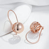 Rose Gold Color Big Glossy Ball Drop Earrings For Women Simple Zircon Accessories Ethnic Bride Wedding Jewelry - Image 5