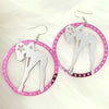 Y2K Jewelry Pink Sexy Girl Star Earrings for Women Vintage Cute Acrylic Circle Earrings Big Punk Goth Accessories - Image 5