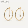 Dplaopa Silver Gold 25MM Hoop Big Marqulse Loops Women Drop Chain CZ Earring Jewelry - Image 1