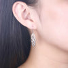 Silver Celtic Knot Dangle Earrings Hanging Jewelry Fish Hook for Women - Image 3