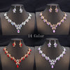 Colorful Waterdrop Necklace and Earring Set with Multiple Stone Colors - Image 1