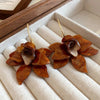 White Resin Flower Hoop Earrings For Women Metal C Shape Statement Earings Jewelry Accessories - Image 10