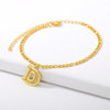 Vintage 26 Initial Letter Pendant Cuban Chain Anklet Gold Plated Leg Ankle Bracelets For Women - Image 3