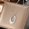 Stainless Steel Delicate Hollow Arc Circle Geometric Pendant Necklace Female Minimalist Commuter Long Necklace - Image 2