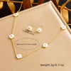 316L Stainless Steel Pearl Butterfly Flower Golden Necklace Earrings For Womens Party Gift Jewelry Set - Image 3