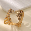 Stainless Steel Bracelet For Women Men Aesthetic Flower Leaf Bangle Opening Gold Color Geometric Bangles Bracelets Jewelry - Image 9