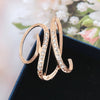 Women Rhinestone Brooch A-Z English Letter Gold Color Metal Pins Crystal Alphabet Jewelry Shirt Clothes Accessories Gift - Image 11