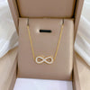 Personality Full Zircon 8 Shape Bowknot Pendant Necklace for Women Charm Stainless Steel Bride Chokers Jewelry Fastness - Image 2