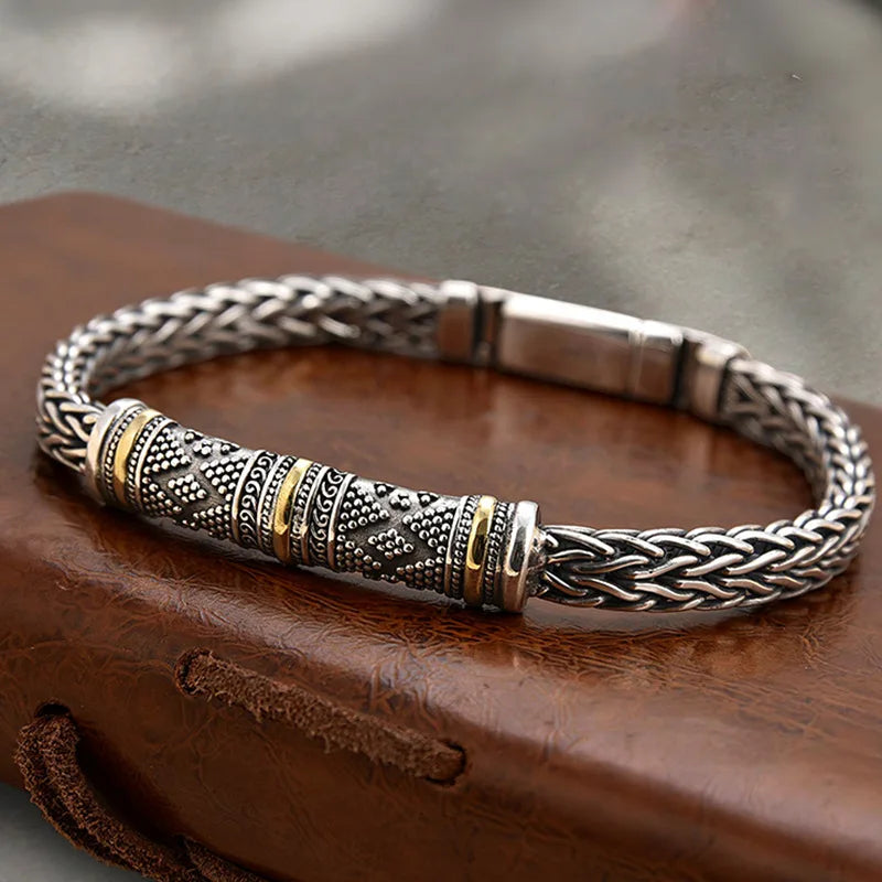 Hand-woven keel men's bracelet retro creative personality niche couple gift - Image 1