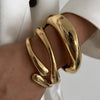 Chunky Geometric Spring Cuff Bangle in Gold-Tone or Silver-Tone - Image 1