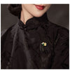 Ajojewel Korean Retro Golden Ginkgo Leaf Brooches For Women Rhinestone Plant Jewelry With Green Stone - Image 4
