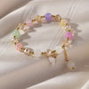 Purple Butterfly Charm Beaded Stretch Bracelet For Women Multi Color Crack Faceted Beads Round Charm Cute Girls Jewelry Gift - Image 9