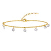 Colorful Cubic Zirconia Anklet Bracelet for Women, Adjustable Stainless Steel Foot Chain Anklets Beach Jewelry - Image 8