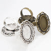 13x18mm 5pcs Antique Silver Plated And Bronze Plated Brass Oval Adjustable Ring Settings Blank/Base,Fit 13x18mm Glass Cabochons - Image 2