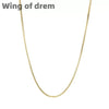 Silver Necklace Gold Plated, 1mm Box Foundation Chain Jewelry Engagement Gift for Women - Image 1