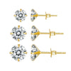 Three-Pair Cubic Zirconia Stud Earring Set in Multiple Metal-Tone Options - Image 10