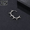 ZS 1 PC Titanium Punk Spike Hoop Earrings Women Men Round Earring Taper Clicker Rings Ear Conch Helix Piercing 10/12MM - Image 4
