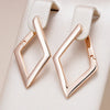 Glossy Dangle Earrings For Women Rose Gold Color Simple Rhombus Earrings Daily Jewelry - Image 1