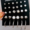 Korean Women Earrings 12 Pair/Set Beige White Pearl Simple Earrings Wedding Jewelry For Gift Valentine's Day gift - Image 10