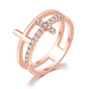 Thin Cross Accent Ring with Cubic Zirconia in Sizes 5 to 10 - Image 8