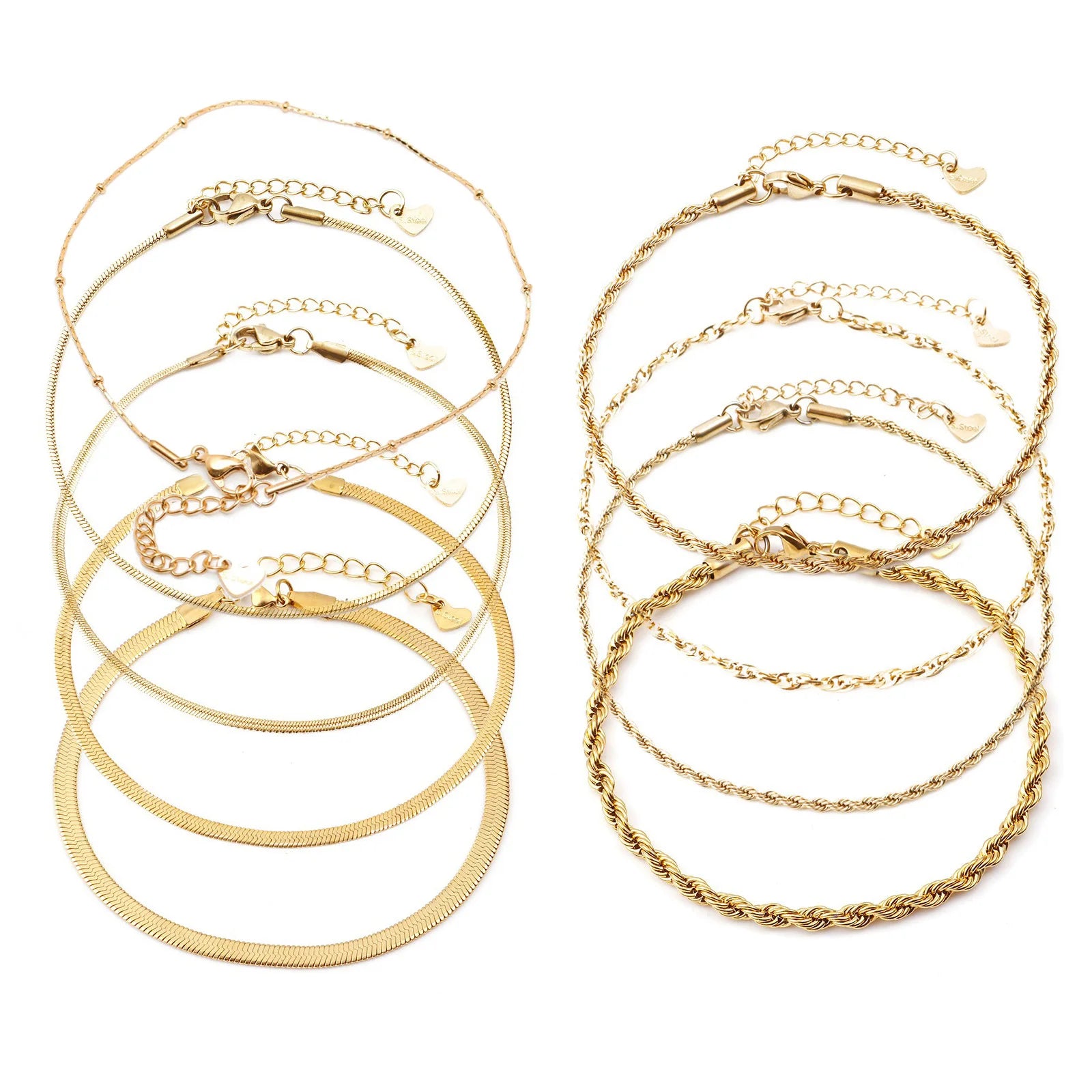 Stainless Steel Link Chain Anklet Gold Color Bracelet For Women Barefoot Beach Leg Chain Summer Jewelry Gift 23.5cm Long - Image 1