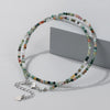 Female 2mm Faceted Beaded Necklace Stone Agat Crystal Tiger Eye Quartzs Choker Mini Simple Jewelry for Women Jewelry - Image 1
