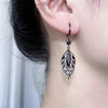 Retro Black Hollow Crystal Leaf Drop Dangle Earrings for Women Personality Design Korean Earrings Party Jewelry Gift - Image 1