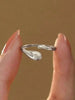 Silver Simple Shiny Parallel Length Adjustable Zircon Ring For Women Engagement Jewelry - Image 7