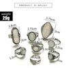 Tocona-set of vintage rings, silver colour, coloured Opal, carved stone, Bohemian jewels for women and men - Image 6