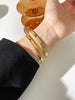 Ghidbk 316L Stainless Steel Pvd Gold Plated Plain Textured Bangle Women's Stackable Bracelets Jewelry - Image 2