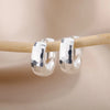 Small Stainless Steel Chunky Hoop Earrings in Gold-Tone and Silver-Tone - Image 2