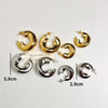 Geometric Irregular Thick Metal Round Earring Simple Chunky Hollow Hoop Earrings for Women Minimalist Jewelry Gift - Image 3