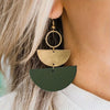 Stacked Half-moon Leather Pendant Earrings for Women Vintage Personality Creative Geometric Jewelry Party Gift - Image 1