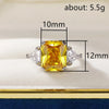Yellow Cubic Zirconia Ring with Geometric Bezel and Multiple Sizes - Image 5