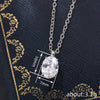 Women Oval Pendant Necklace Inlaid Shiny Cubic Zirconia Simple Style Versatile Party Daily Accessories Jewelry - Image 4
