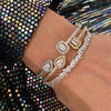 Three-Piece Open Bangle Set with Cubic Zirconia Accents - Image 16