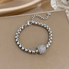Punk Chunky Stainless Steel Wheat Ears Thick Chain Necklace Simple Gold-Plated Zircon Beads Pendant Choker Necklace for Women - Image 8